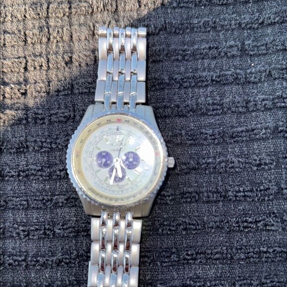 Vellaccio Silver Gold Watch Blue Accents - Picture 2 of 6